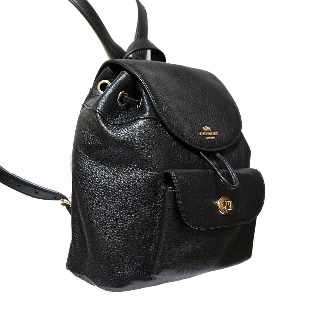 Coach Black Leather Backpack Purse